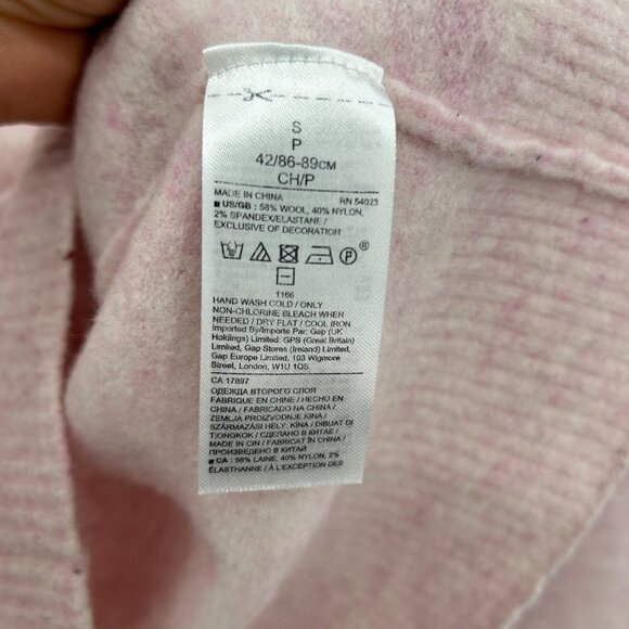 BANANA REPUBLIC Pink Wool Blend J'Adore Crewneck Pullover Sweater Size Small - Picture 4 of 4